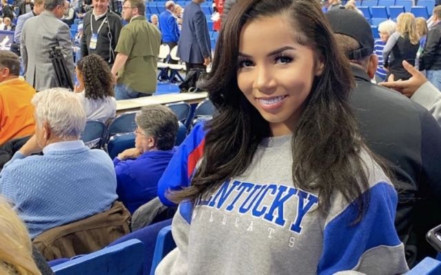 Brittany Renner wearing Kentucky jacket