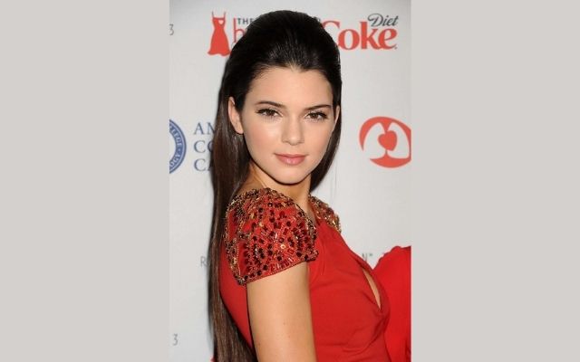 Kendal Jenner in red dress